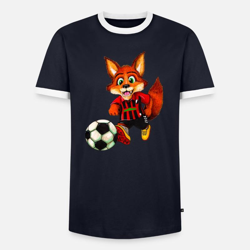  Fuchs Männer Kontrast-T-Shirt