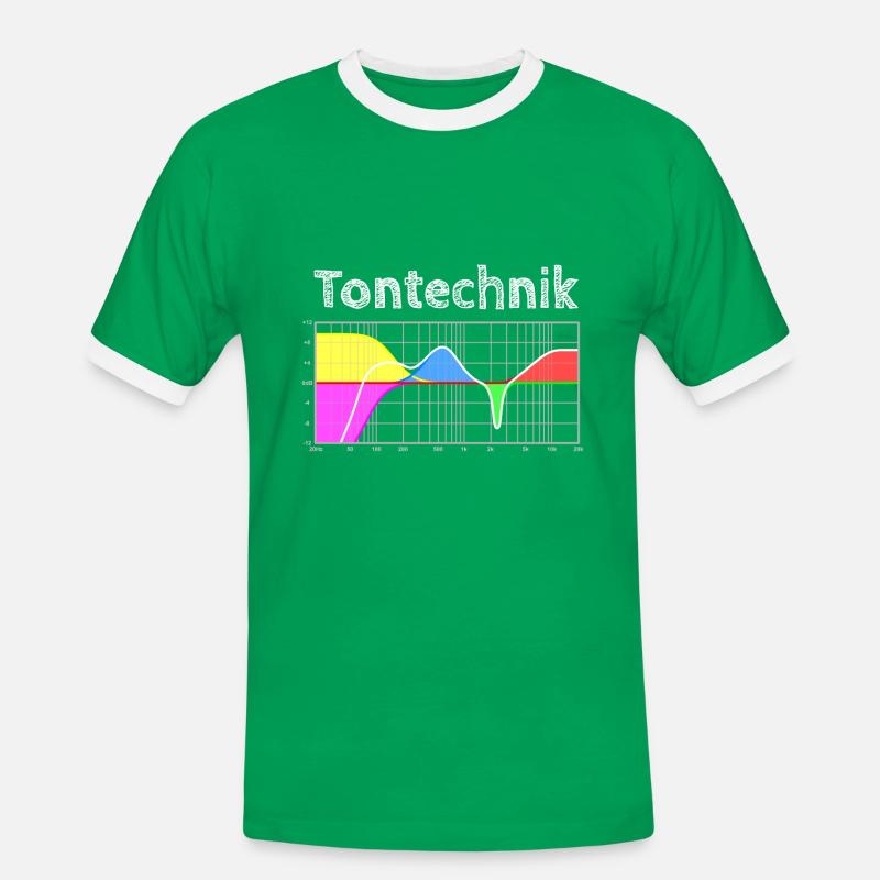 Tontechnik - Parametrischer Equalizer - Männer Kontrast-T-Shirt - Kelly Green/Weiß