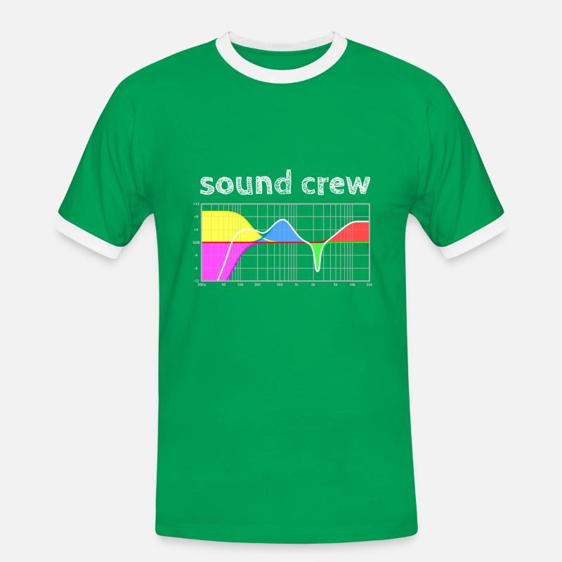 sound crew - parametric equalizer - Men's Ringer Shirt - kelly green/white