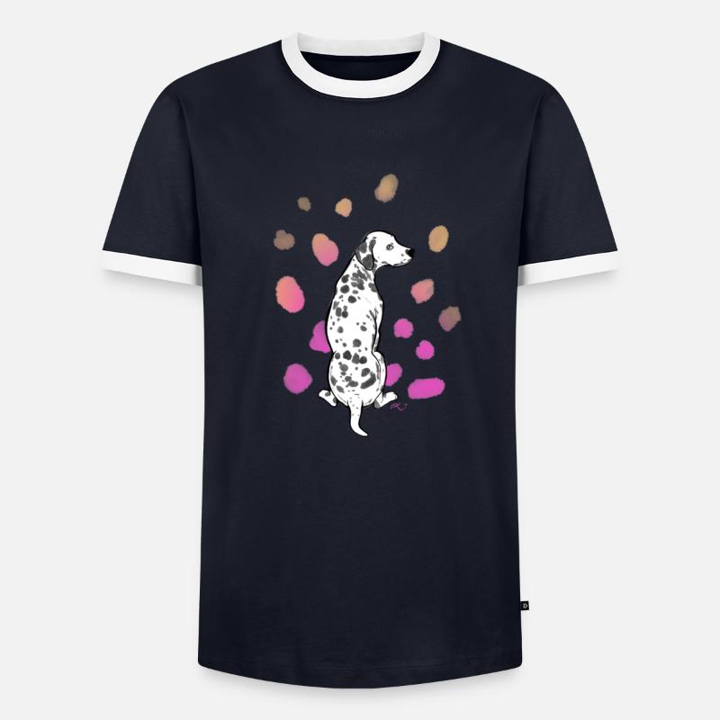 Dalmatiner bunt 03 Männer Kontrast-T-Shirt
