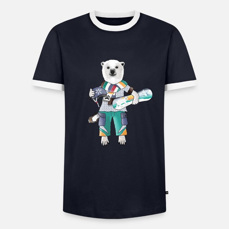 Polar Rider Eisbär Männer Kontrast-T-Shirt