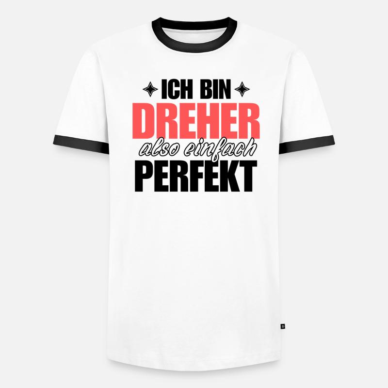 Perfekter Dreher Männer Kontrast-T-Shirt