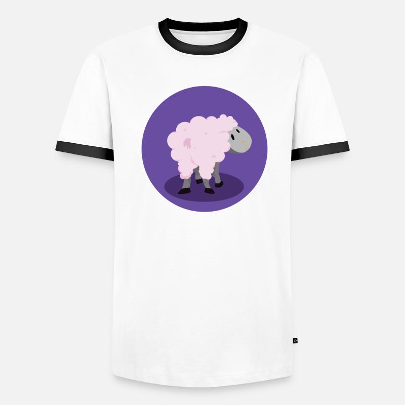 Nette Schafe Männer Kontrast-T-Shirt