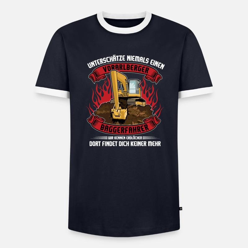 Vorarlberger Baggerfahrer Spruch Geschenkidee - Männer Kontrast-T-Shirt - undefined