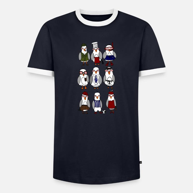 Möwe Leben Männer Kontrast-T-Shirt