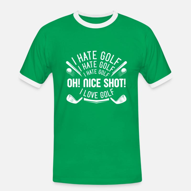I Hate Golf - Men's Ringer Shirt - kelly green/white