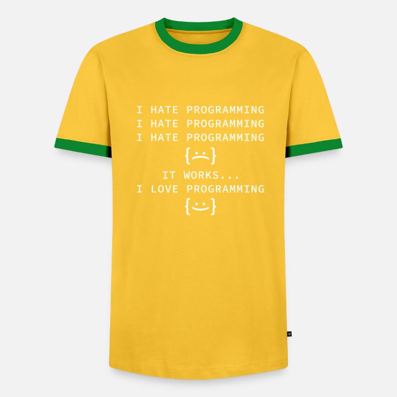 I Hate Programming - Men's Ringer Shirt - undefined