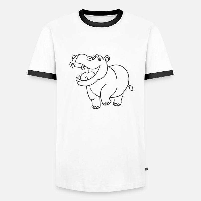 Nilpferd, Flusspferd, Geschenk, Geschenkidee Männer Kontrast-T-Shirt