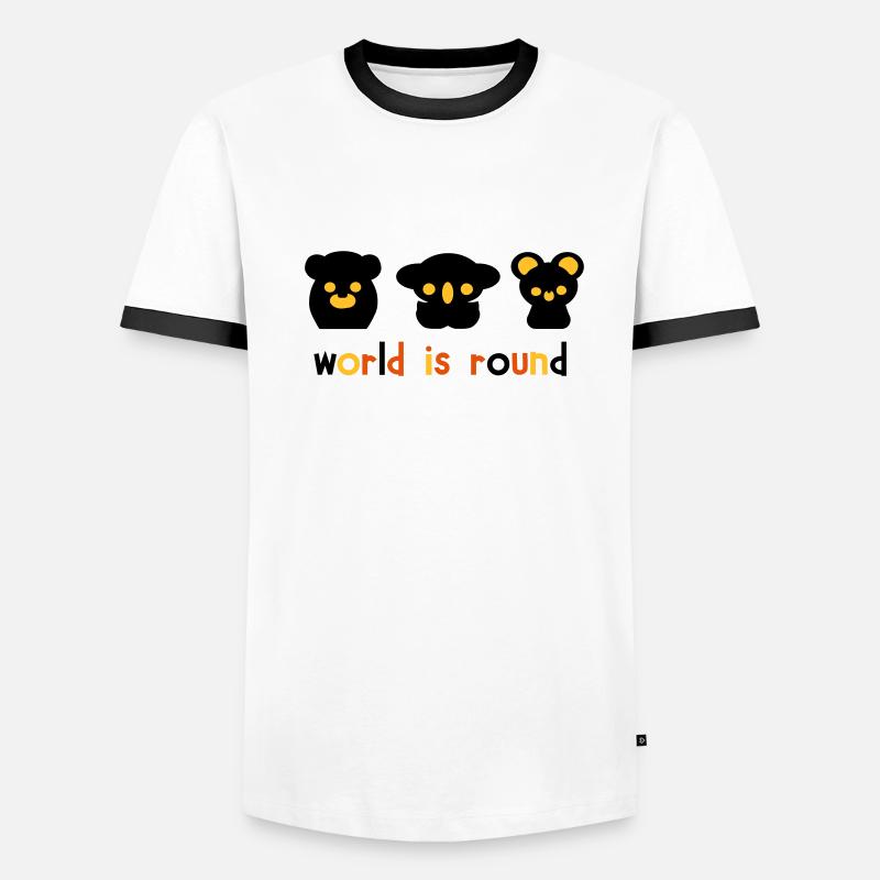 ours comiques ronds du monde T-shirt contrasté Homme