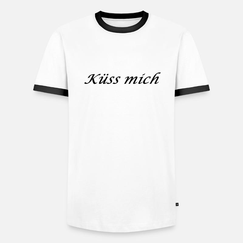 Küss mich Männer Kontrast-T-Shirt