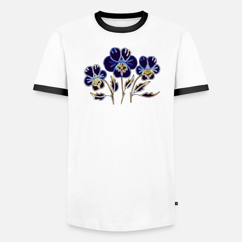 Fleur T-shirt contrasté Homme
