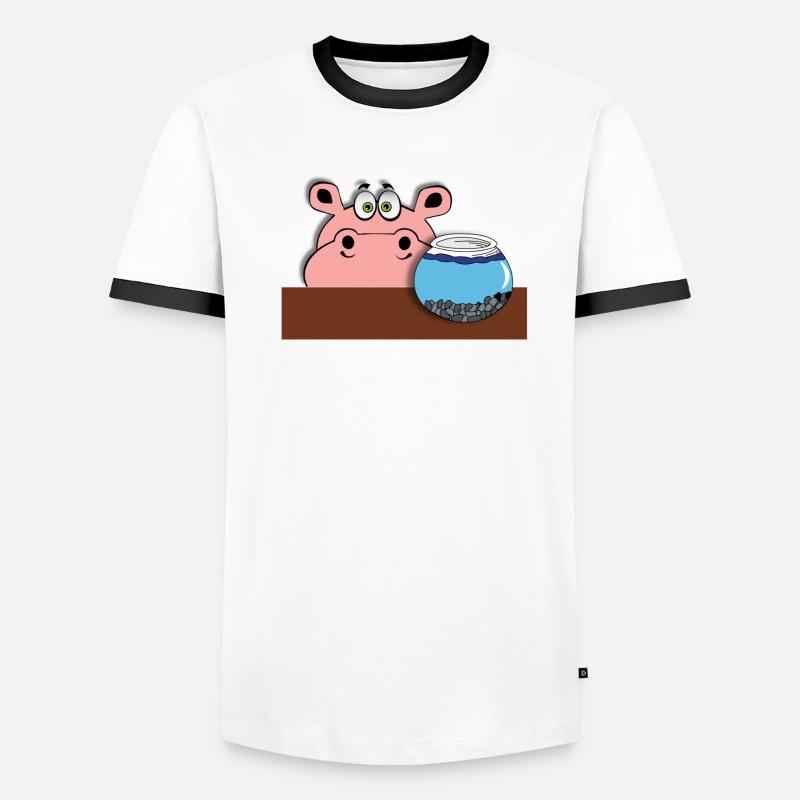 fisch hippo nilpferd baby kind geschenkidee comic Männer Kontrast-T-Shirt