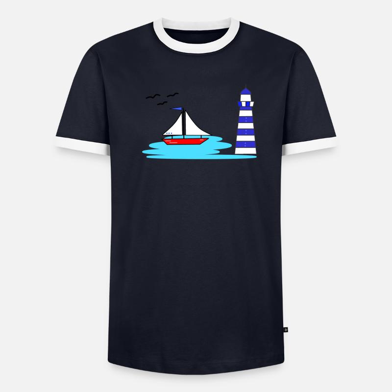 Bateau phare T-shirt contrasté Homme