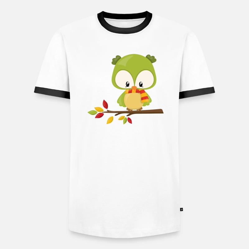 Eule Männer Kontrast-T-Shirt