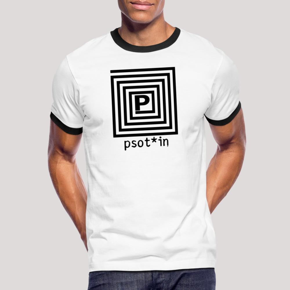 psot*in Schwarz - Männer Kontrast-T-Shirt Weiß/Schwarz