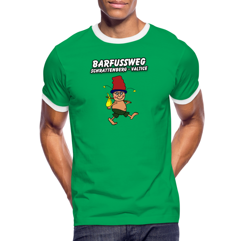 Barfussweg mit Logo - Männer Kontrast-T-Shirt