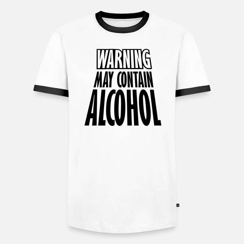 May Contain Alcohol Warning Men's Ringer Shirt