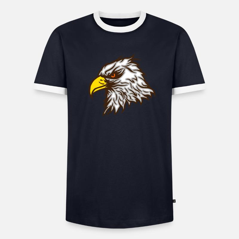Cool pygargue à tête blanche de couleur aigle T-shirt contrasté Homme