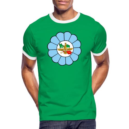 Faravahar Iran Lotus Colorful - Kontrast-T-skjorte for menn