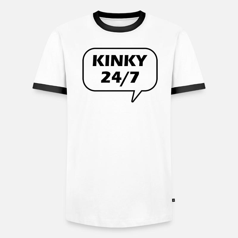 Kinky Twentyfourseven text Men's Ringer Shirt