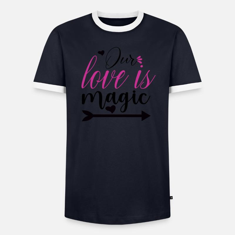 Our Love is Magic Männer Kontrast-T-Shirt