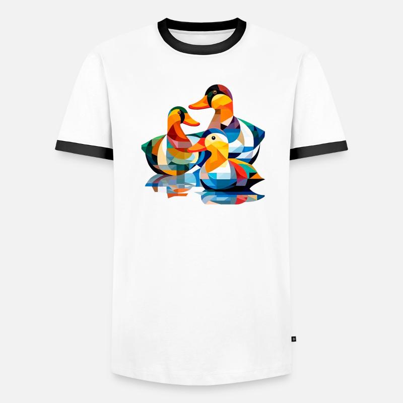 Ducks Cubism 2 Men's Ringer Shirt