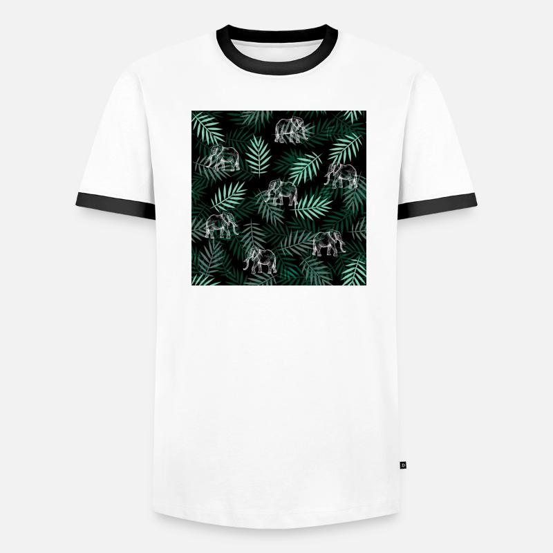 Elefanten-Muster Elephant Pattern Men's Ringer Shirt