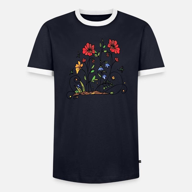 Fleur T-shirt contrasté Homme