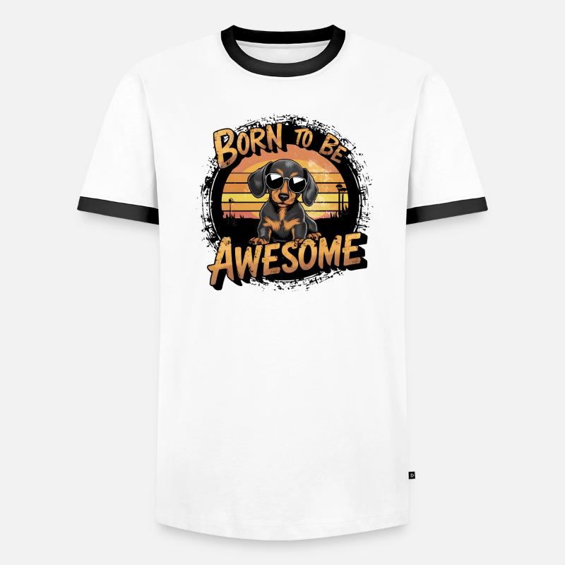 Conception d’adorable chien teckel T-shirt contrasté Homme