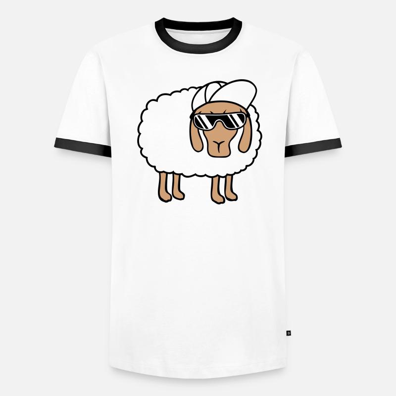 Cool Sheep Lunettes de soleil Cappy Cap Summer Fun T-shirt contrasté Homme