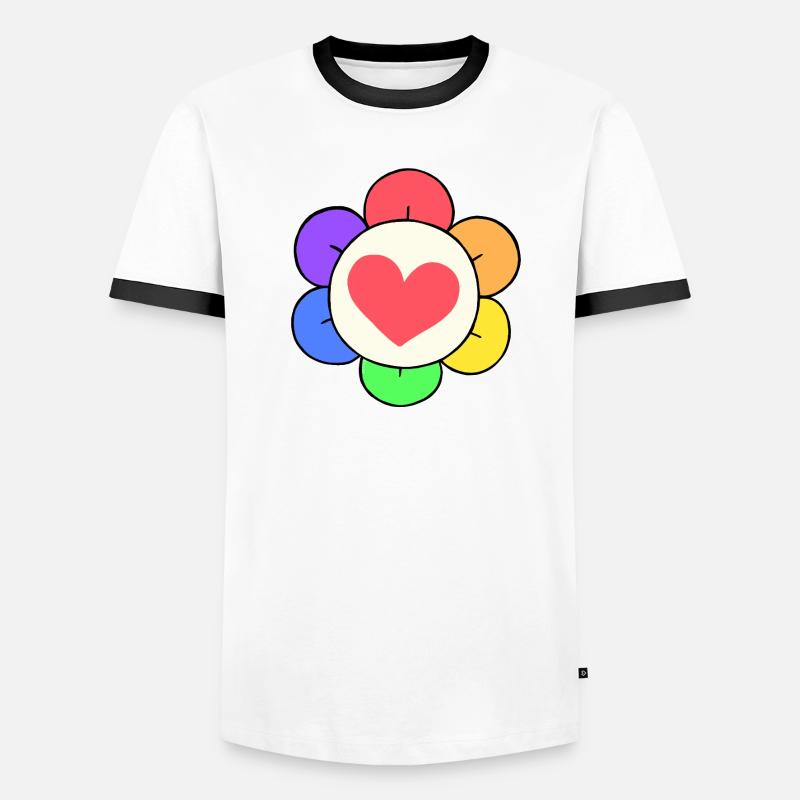 Dandy Fleur Arc-en-ciel T-shirt contrasté Homme