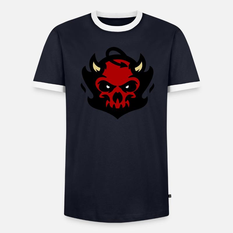 Teufel / Devil / Totenkopf Männer Kontrast-T-Shirt