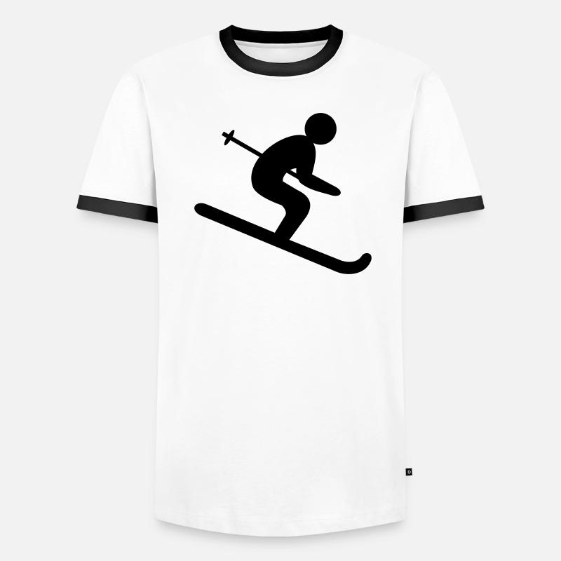 Ski Abfahrt Männer Kontrast-T-Shirt