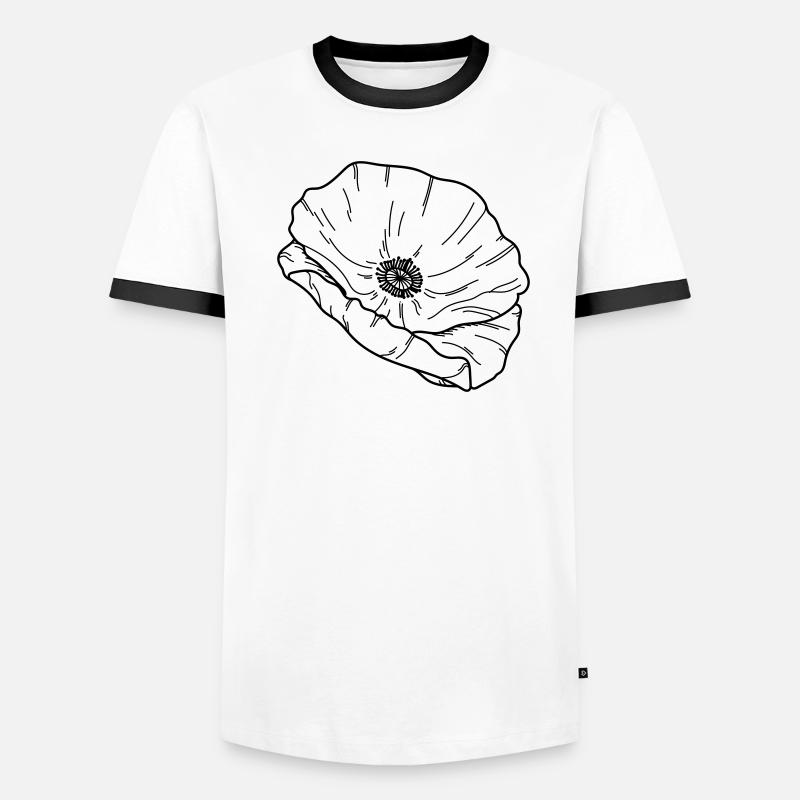 Fleur de pavot Fleur T-shirt contrasté Homme