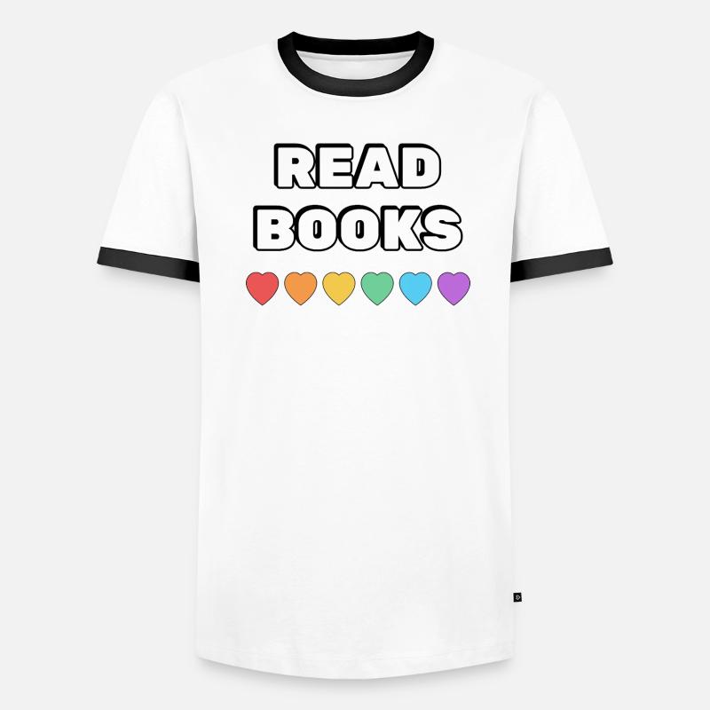 Lire des livres Rainbow Hearts T-shirt contrasté Homme
