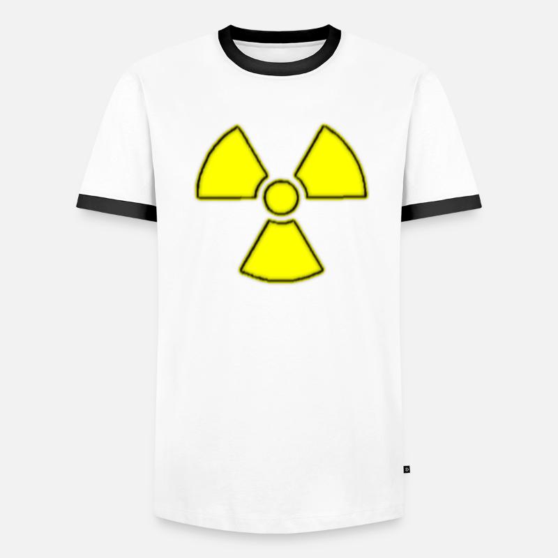 Atomzeichen gelb Männer Kontrast-T-Shirt
