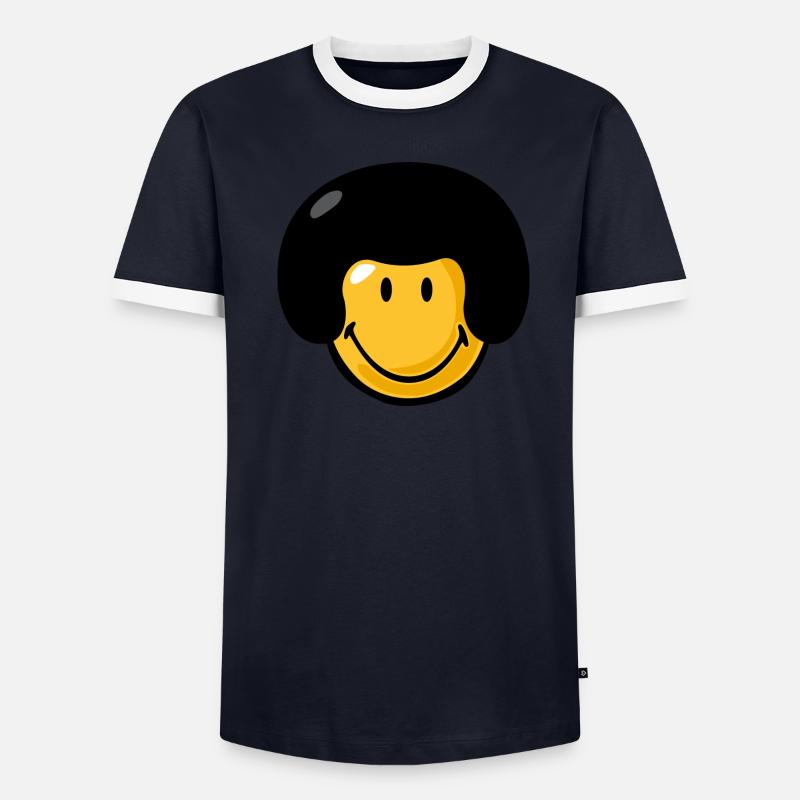 Smiley afro Men's Ringer Shirt