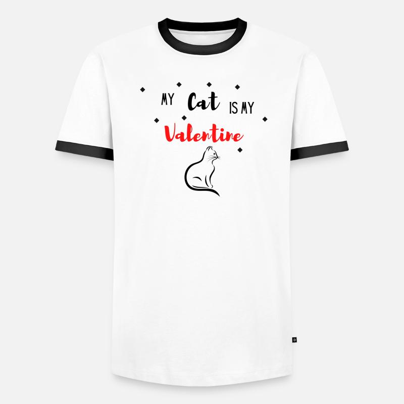 Katze Männer Kontrast-T-Shirt