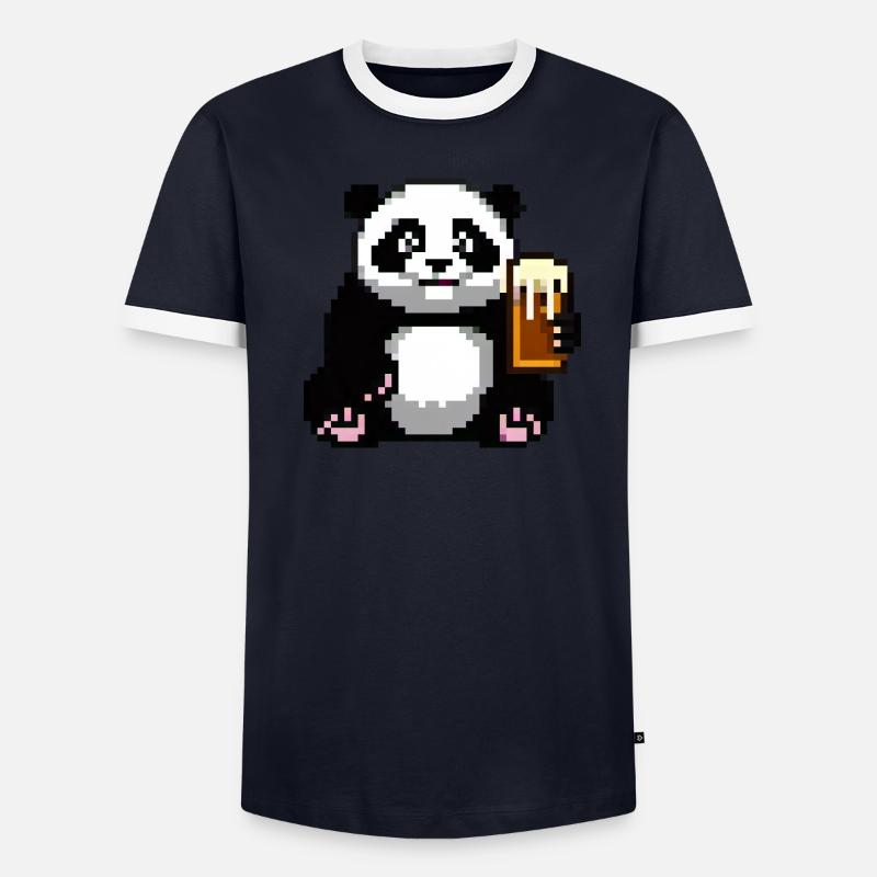 Pixel Panda Pint Time T-shirt contrasté Homme