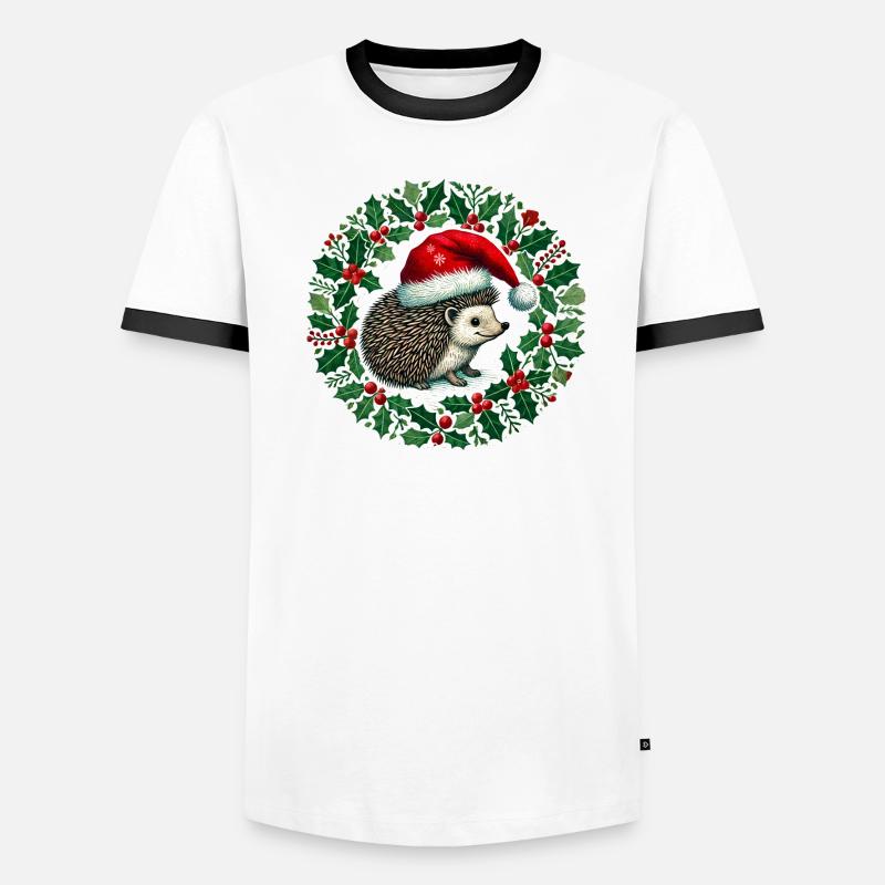 Hérisson de Noël T-shirt contrasté Homme