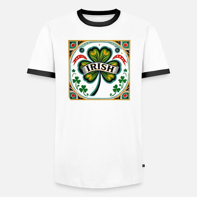 Retro-Irisch Männer Kontrast-T-Shirt