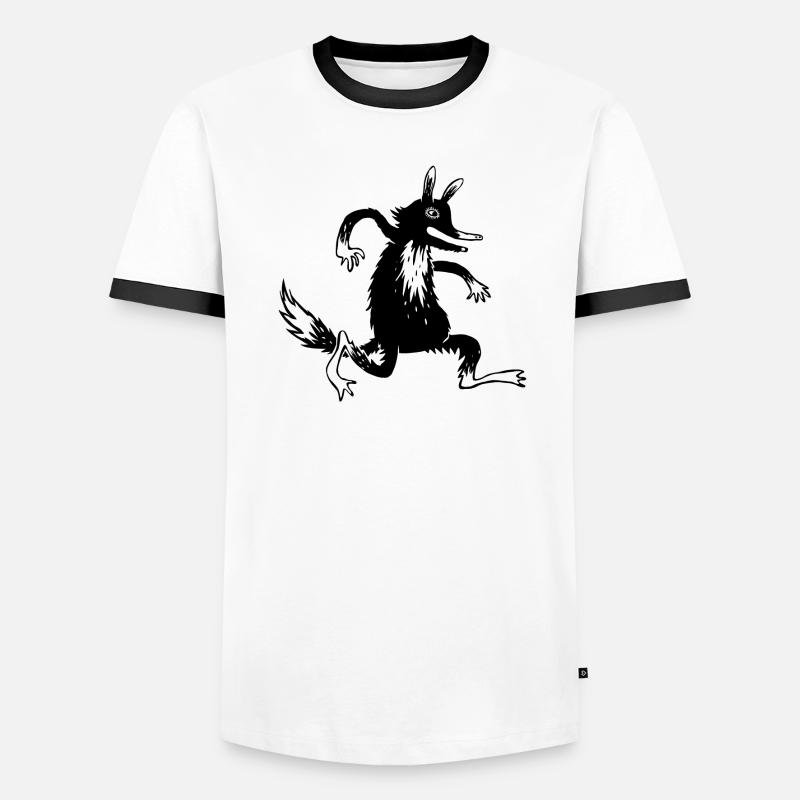 Fuchs Männer Kontrast-T-Shirt