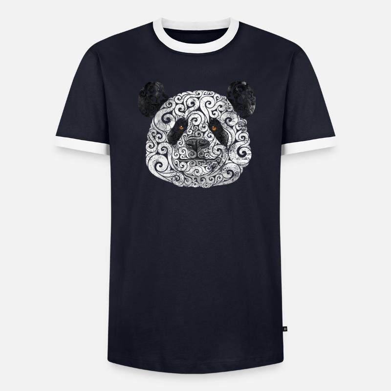 Swirly Panda - Männer Kontrast-T-Shirt - undefined
