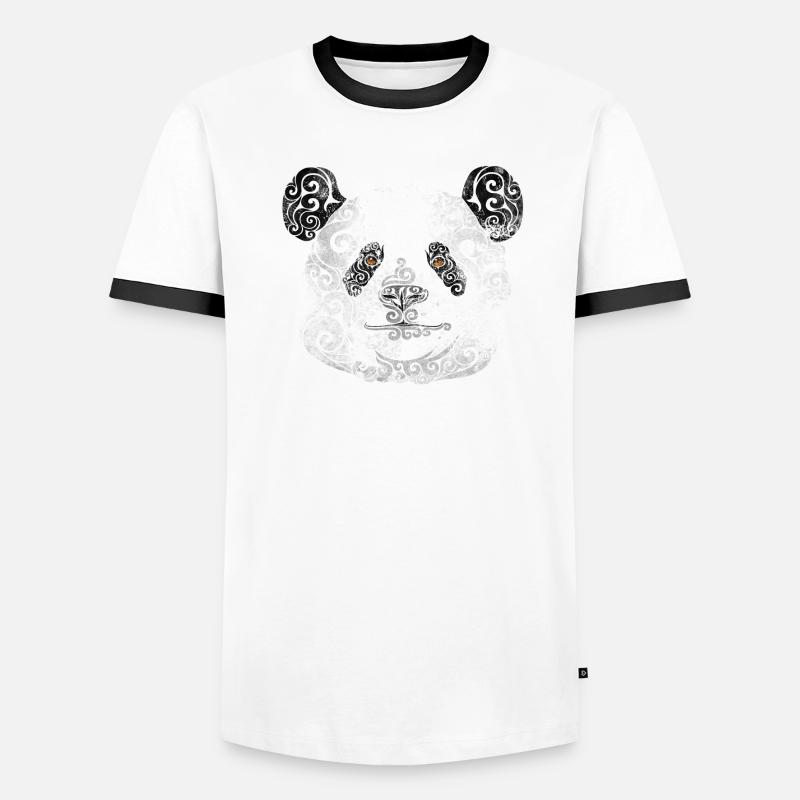 Swirly Panda Männer Kontrast-T-Shirt