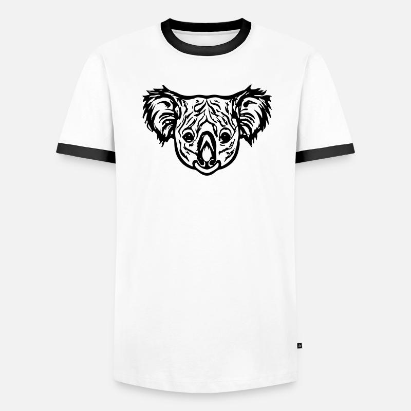Koala Bear Illustration Koala Bear Head Idée cadeau T-shirt contrasté Homme