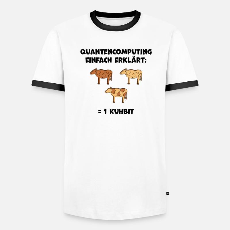 Quantencomputing mit Kühen Lustig Geschenk Kuhbit Männer Kontrast-T-Shirt