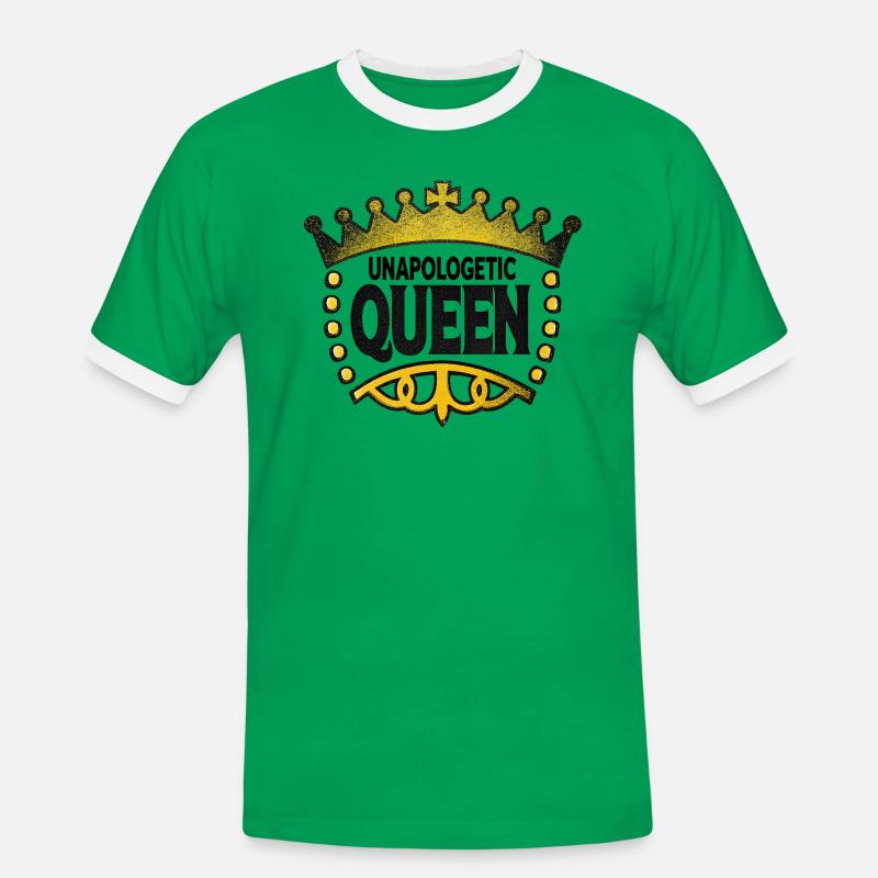 Unapologetic Queen - Men's Ringer Shirt - kelly green/white