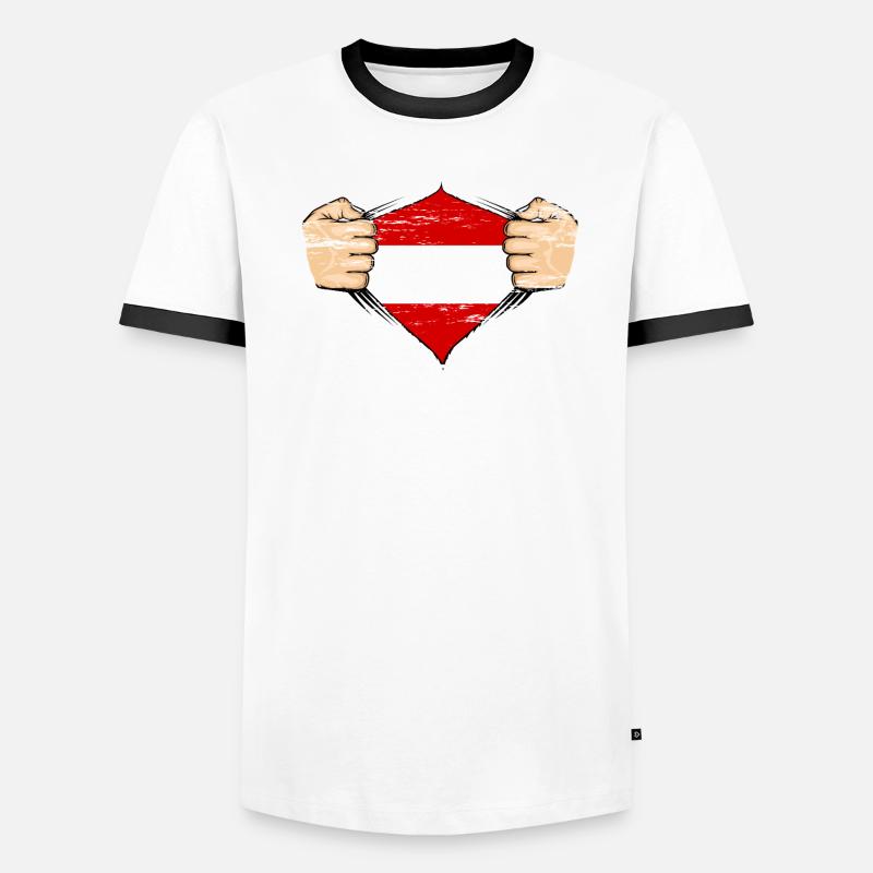 Design du drapeau autrichien utilisé T-shirt contrasté Homme