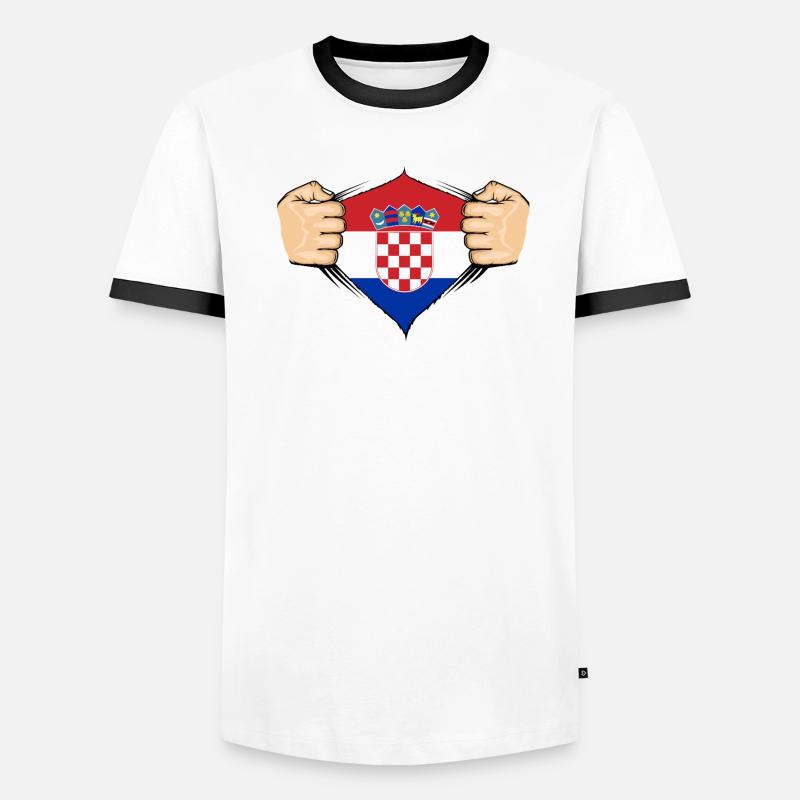 Conception du drapeau de la Croatie T-shirt contrasté Homme