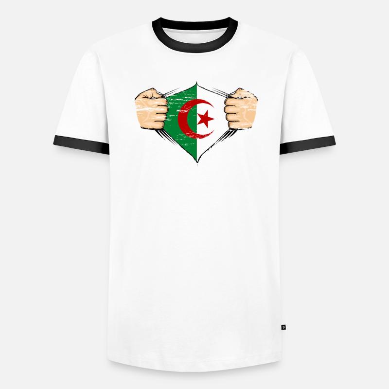 Drapeau de l’Algérie utilisé T-shirt contrasté Homme